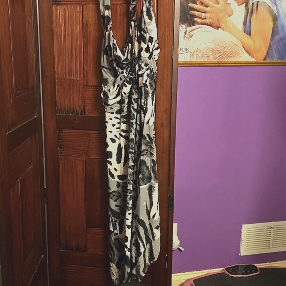 Animal Print Halter Mini Dress